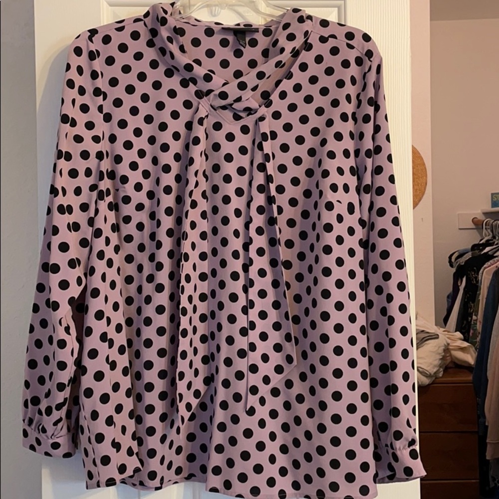 Polka-dot Sheer Blouse
